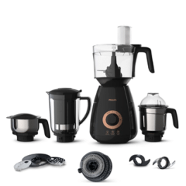 PHILIPS 750W Mixer Grinder with 4 Jars (HL7707/00, Black )