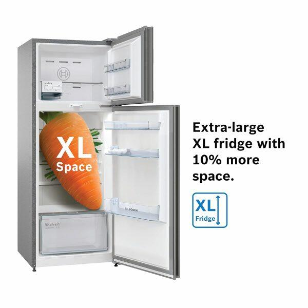 Bosch CTC29S031I, 269 Litre 3 Star 6-in-1 Convertible Refrigerator, Sparkly Steel