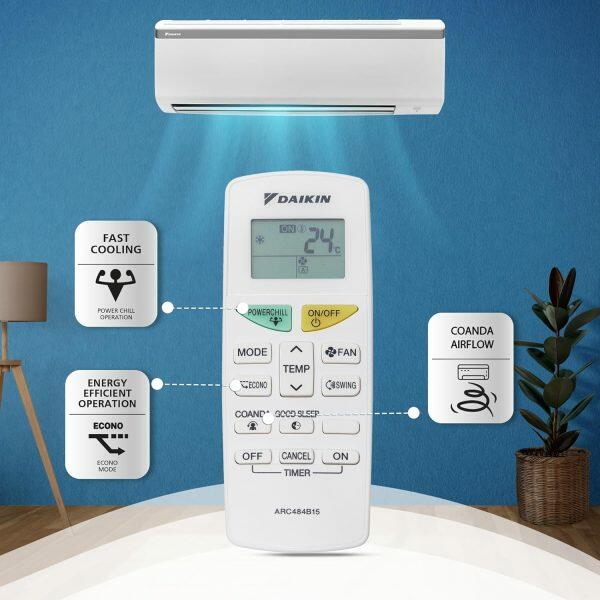 Daikin FTKM35UV 1 Ton 5 Star Inverter Split AC with 16 Meters Air Throw PM 2.5 Filter, White