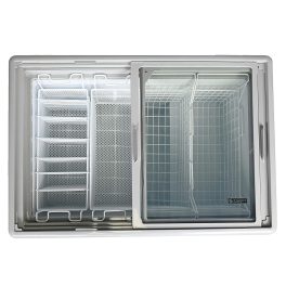 Elanpro 400 Litre Double Door Glass Top Deep Freezer with Toughened Glass, Grey, EKG405