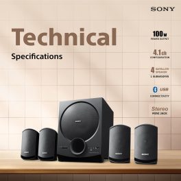 Sony 80 Watts, 4.1 Channel Home Theatre, Black, SA-D40