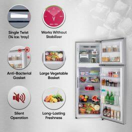 LG 343L 3 Star Double Door Refrigerator (GL-T382TPZX, Shiny Steel)