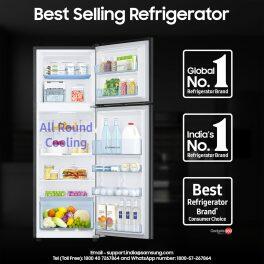 Samsung 236L 3 Star Double Door Refrigerator (RT28C3733BX, Luxe Black)