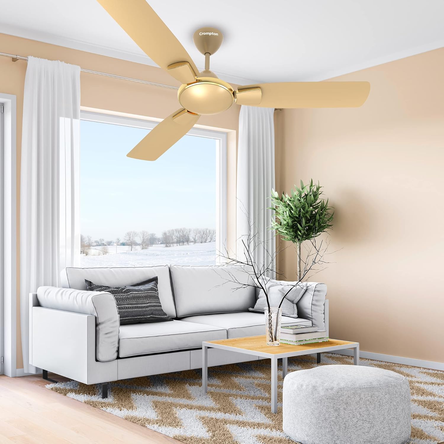 Crompton 1200MM (48 Inch) Ceiling Fan with High Speed, 1 Star Rating and Anti Dust, Birken Effect, TORO ANTIDUST Crompton 1200MM (48 Inch) Ceiling Fan with High Speed, 1 Star Rating and Anti Dust, Birken Effect, TORO ANTIDUST
