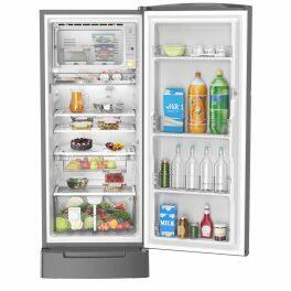 Whirlpool 260 Impro Roy Inv, 236 Litre 3 Star Single Door Refrigerator with Inverter Compressor, Base Drawer, 4-in-1 Cooling Modes and 1 Hour Icing Technology, Alpha Steel