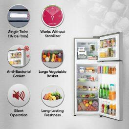 LG 246L 3Star Double Door Refrigerator (GL-S262SPZX, Shiny Steel)