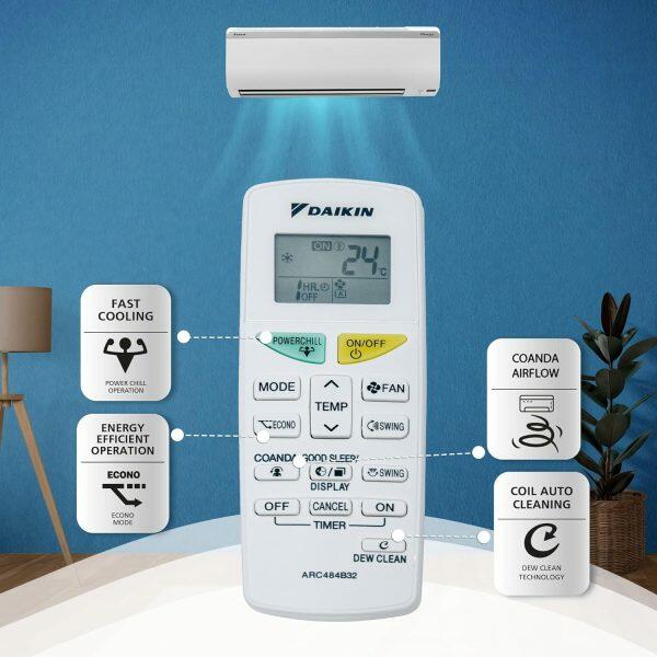 Daikin FTKL60UV 1.8 Ton 3 Star Inverter Split AC with 4 Way Swing and PM 2.5 Filter, White