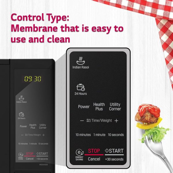 LG MS2043DB, 20 Litre Solo with Anti Bacterial Cavity and Next Step Guide, Black