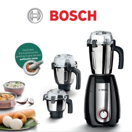 Bosch MGM6632MIN, TrueMixx 750W 3 Jar Mixer Grinder With Unique lid-locks, Black