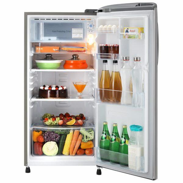 LG 185L Single Door Refrigerator (GL-B201APZD, Shiny Steel)