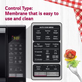 LG MC2846BR, 28 Litre Convection Microwave with Stainless Steel Cavity with 51 Auto Cook Menu, Black