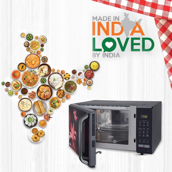 LG MC2846BR, 28 Litre Convection Microwave with Stainless Steel Cavity with 51 Auto Cook Menu, Black