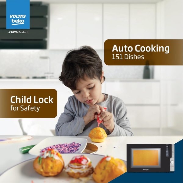 Voltas Beko 28 Litre Convection with Jog Dial, Push Button and Digital Display, Black, MC28D