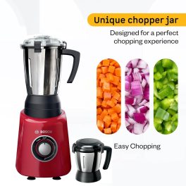 Bosch MGM4334RIN, 600 Watt 3 Jar with Blunt Pounding Blade, Red
