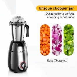 Bosch MGM8856BIN, 1000 watts 5 Jar Mixer Grinder with blunt Pounding Blade with 60 Minutes Motor Rating, Black