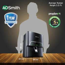 AO Smith ProPlanet P3, RO+SCMT Water Purifier with 8 Stage Purification, Black