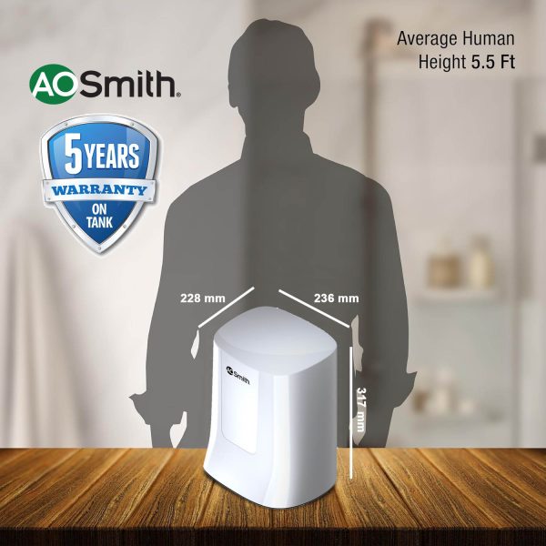 AO Smith Minibot, 3 Litre Instant Water Heater with 8 Pressure Bar and Stylish Design, White