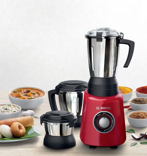 Bosch MGM4334RIN, 600 Watt 3 Jar with Blunt Pounding Blade, Red