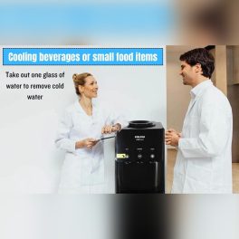 Voltas Spring R Water Dispenser with Refrigerator with Normal, Cold and Hot Tap, Black
