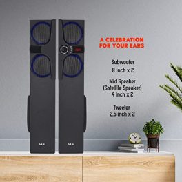 AKAI Audio TS 160 20 160W Wireless Bluetooth Tower Speaker with Optical Input and Wireless Mic Black 0 2