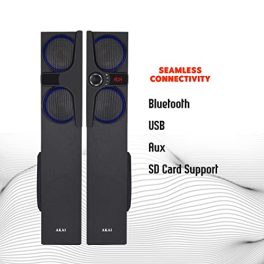 AKAI Audio TS 160 20 160W Wireless Bluetooth Tower Speaker with Optical Input and Wireless Mic Black 0 3