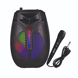 AKAI Party Speakers PM 20P with 20W RMS 65 inch Single Driver Extra Powerful Battery 4000mAh immersive Sound Quality with Wired Karaoke Mic 0
