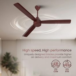 Crompton 1200MM (48Inch) 5Star BLDC Ceiling Fan with Remote, Double Ball Bearing and Anti Dust Design, Cofffee Brown, ENERGION