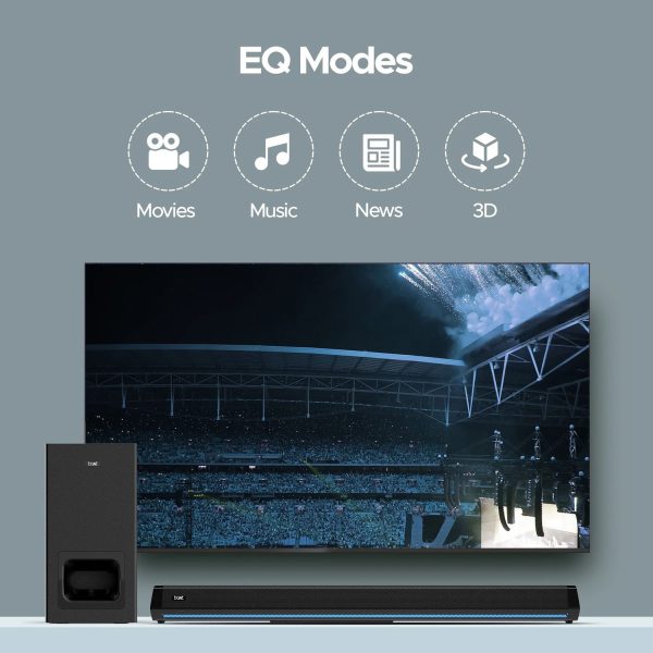 boAt 320 Watts Soundbar with 2.1 Wireless Subwoofer, Black, Aavante Bar Maven Pro