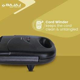 Bajaj SWX 4 Deluxe 800 Watt 2 Slice Grill Sandwich Maker Non Stick Coated Plates for Easy to Clean Upright Compact Storage Buckle Clips Lock 2 Yr Warranty by Bajaj Black Sandwich Toaster 0 3