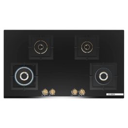 Bosch 4 Burner 90cm Hob with Flame Failure Safety, Auto Ignition and 6mm Tempered Glass, Black, PNF9B6G20I