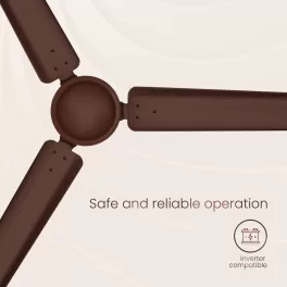Crompton 48 Inch 5 Star BLDC Ceiling Fan with Remote, Double Ball Bearing and Anti Dust Design, Walnut Brown, ENERGION