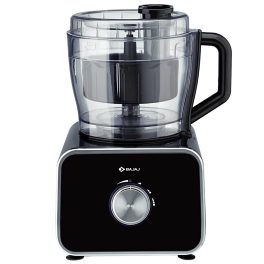 Bajaj FX-1000 Dlx, 1000 Watts Food Processor And Mixer Grinder With 9 Attachments, 100% Copper Motor, Processing Bowl With 3 Jars, Safety Interlock, Black