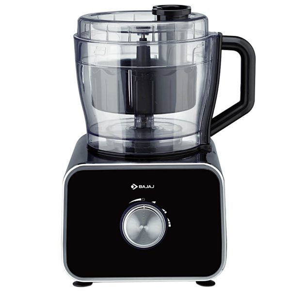 Bajaj FX-1000 Dlx, 1000 Watts Food Processor And Mixer Grinder With 9 Attachments, 100% Copper Motor, Processing Bowl With 3 Jars, Safety Interlock, Black