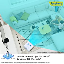Symphony 35 Liter Tower Air Cooler with Honeycomb Pad and Powerful Blower, White, DIET 35T