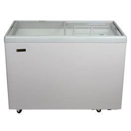 Elanpro 400 Litre Double Door Glass Top Deep Freezer with Toughened Glass, Grey, EKG405