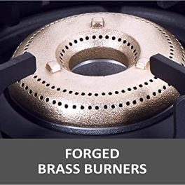 Elica Crest 4 Burner Gas Stove with Crown Design Pan Support and Forged Brass Burners CREST 460 J NERO Black 0 1