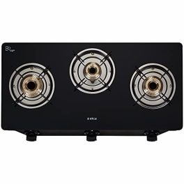 Elica Vetro Glass Top 3 Burner Gas Stove with 1 Jumbo Burner CT VETRO 370 J 0