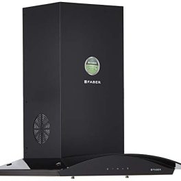 Faber 60 cm 1095 mhr curved glass Kitchen Chimney HOOD FEEL 3D T2S2 BK TC LTW 60 Baffle Filter Touch Control Black 0 3