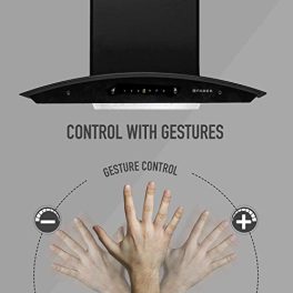 Faber 60 cm 1200 m3hr Heat Auto Clean Chimney Hood Crest Plus HC SC BK 60 Filterless Touch Gesture Control Black 0 1