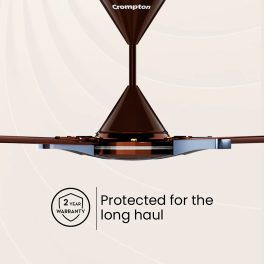 Crompton 1200MM (48 Inch) Ceiling Fan with 100% Copper Winding, Anti Rust Blade and Double Ball Bearing, Walnut Brown, GIANNA