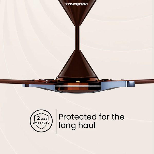 Crompton 1200MM (48 Inch) Ceiling Fan with 100% Copper Winding, Anti Rust Blade and Double Ball Bearing, Walnut Brown, GIANNA