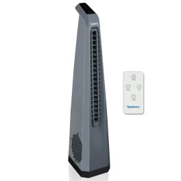Symphony Tower Fan with Remote, Touchscreen Control Panel & Swivel Action, Grey, Surround-I