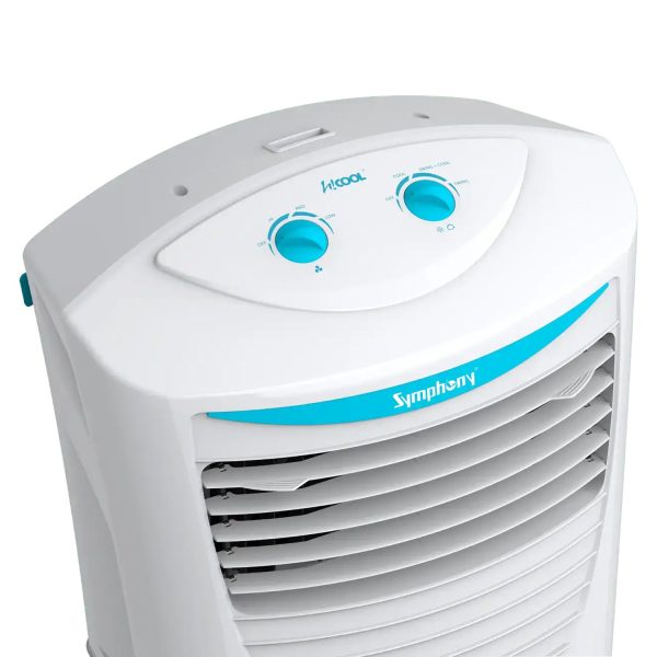 Symphony 31 Liter Personal Air Cooler with Honeycomb Pad & Blower, White, HICOOL 31T