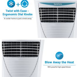 Symphony 31 Liter Personal Air Cooler with Honeycomb Pad & Blower, White, HICOOL 31T