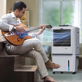 Symphony 27 Liter Personal Air Cooler with Honeycomb Pad and Powerful Fan, Grey, HIFLO 27