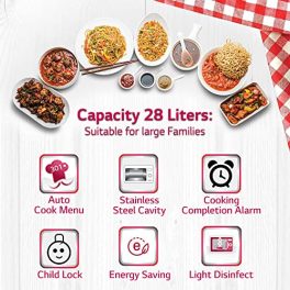 LG 28 L Convection Charcoal Microwave Oven MJEN286UF Black Heart Friendly Recipes 0 0