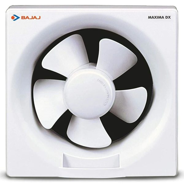 Bajaj 200MM (8 Inch) Exhaust Fan with 100% Copper Motor, Rust Free Body and Back shutter, White, MAXIMA DXL