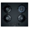 Bosch 4 Burner 60cm Hob with 6mm Tempered Glass and Stainless Steel Cooking Surface, Black, PNH6B6B10I