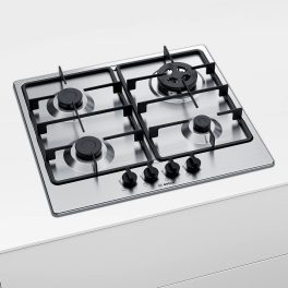 Bosch 4 Burner Hob with Stainless Steel Design, Tilt and Stay for easy cleaning of Cooktop, Silver, PGH6B5B60i