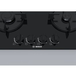 Bosch 4 Burner 60cm Hob with 6mm Tempered Glass and Stainless Steel Cooking Surface, Black, PNH6B6B10I